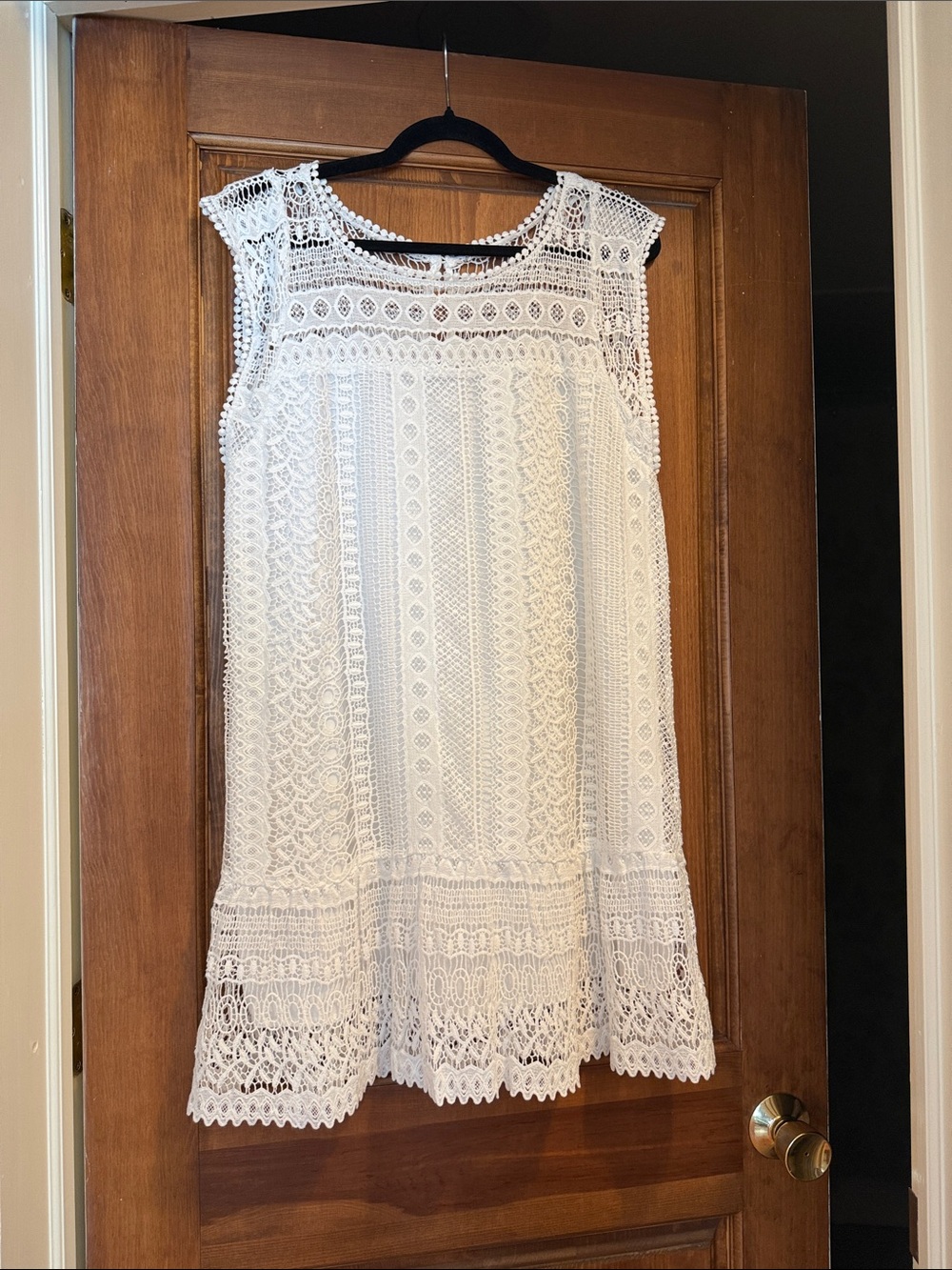BB Dakota White Crochet Tank Dress